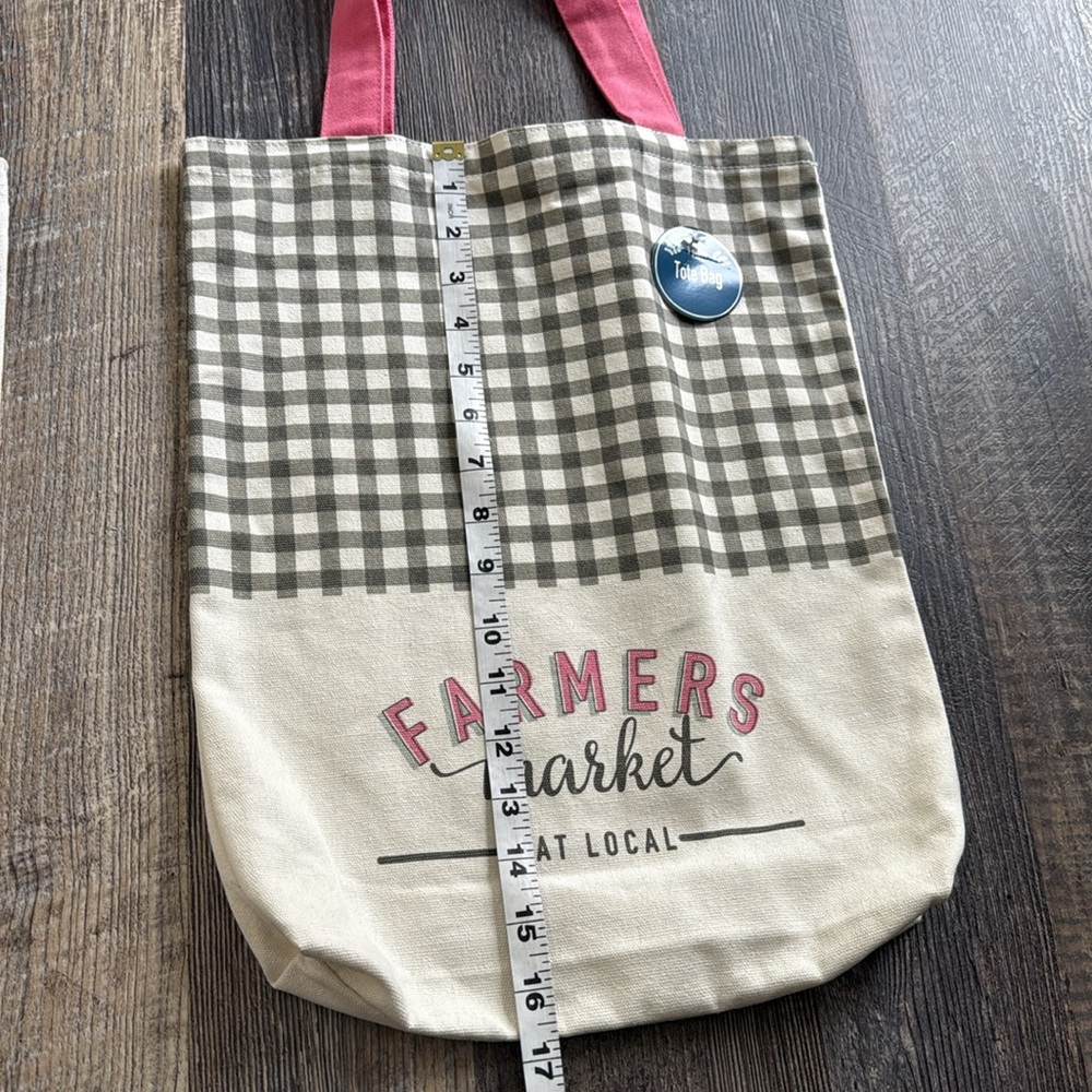 Target Farmhouse Totebags Milk, Butter, Bread & Eggs Farmers Market Bag Lot of 2 - Picture 6 of 8